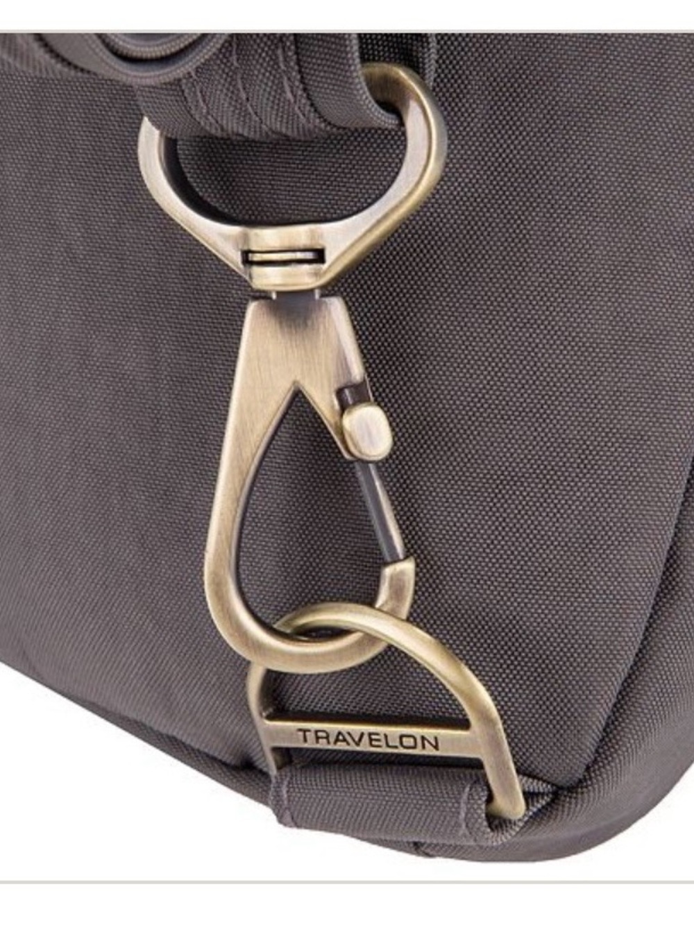 Travelon women’s backpack Bag in Charcoal with Brass Hardware
